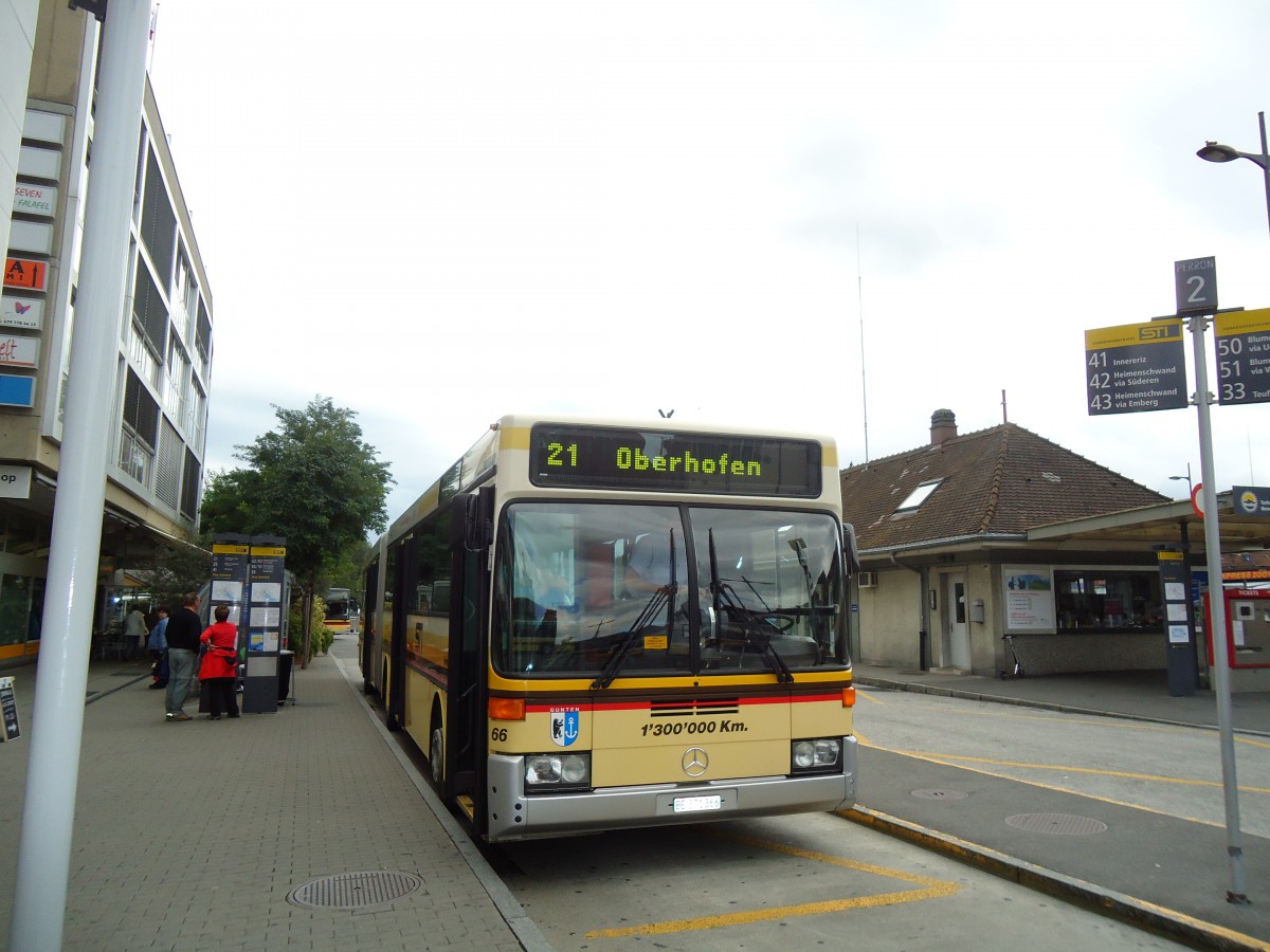 (129'597) - STI Thun - Nr. 66/BE 371'366 - Mercedes am 8. September 2010 beim Bahnhof Thun