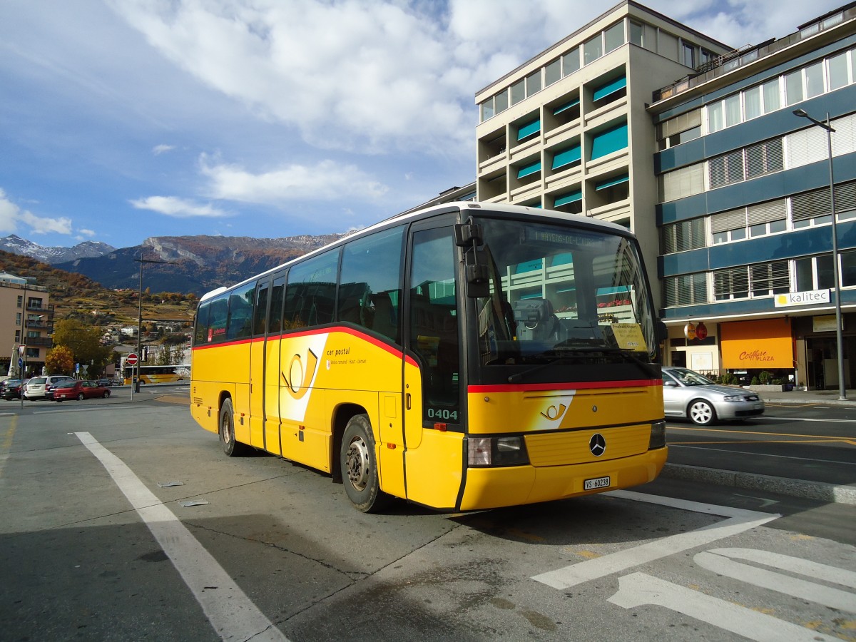 (130'873) - Theytaz, Sion - VS 60'238 - Mercedes (ex Rielle, Sion) am 1. November 2010 beim Bahnhof Sion