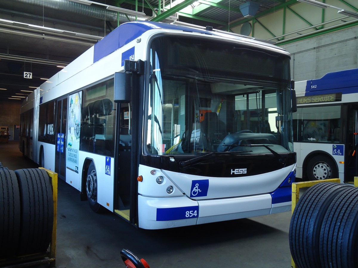 (130'936) - TL Lausanne - Nr. 854 - Hess/Hess Gelenktrolleybus am 13. November 2010 in Lausanne, Dpt Prlaz
