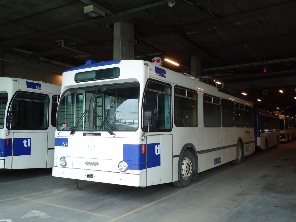 (131'249) - TL Lausanne - Nr. 777 - NAW/Lauber Trolleybus am 5. Dezember 2010 in Lausanne, Dpt Prlaz