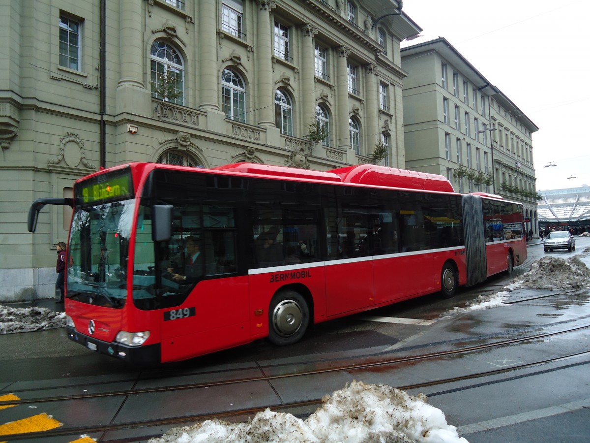 (131'370) - Bernmobil, Bern - Nr. 849/BE 671'849 - Mercedes am 7. Dezember 2010 beim Bahnhof Bern