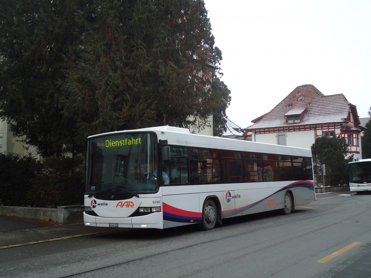 (131'630) - AAR bus+bahn, Aarau - Nr. 161/AG 441'161 - Scania/Hess am 15. Dezember 2010 beim Bahnhof Aarau