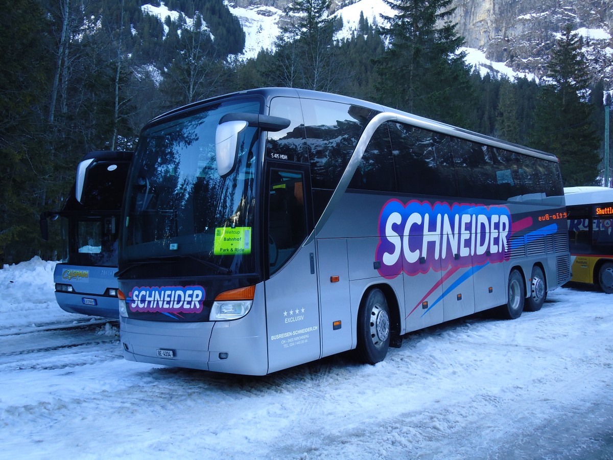 (132'104) - Schneider, Kirchberg - BE 4334 - Setra am 8. Januar 2011 in Adelboden, Unter dem Birg