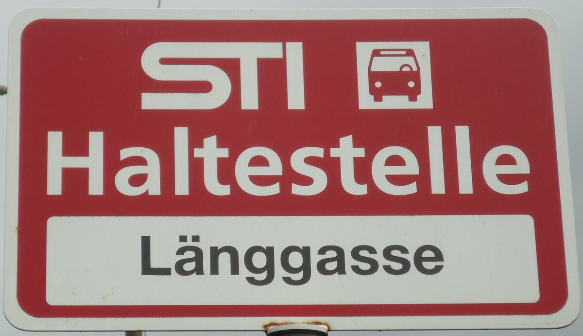 (133'210) - STI-Haltestellenschild - Thun, Lnggasse - am 12. April 2011