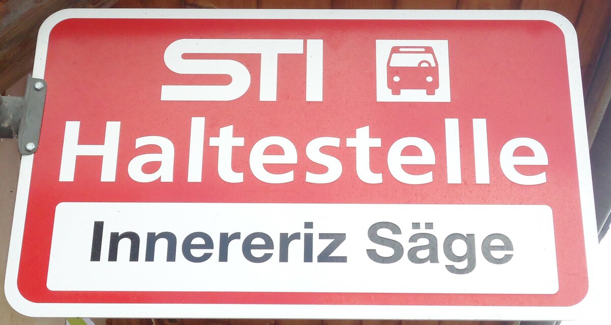 (133'855) - STI-Haltestellenschild - Eriz, Innereriz Sge - am 28. Mai 2011
