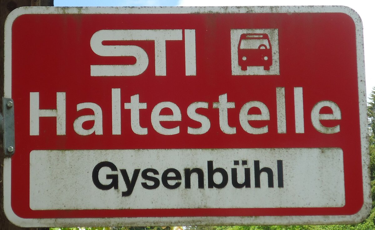 (133'861) - STI-Haltestellenschild - Eriz, Gysenbhl - am 28. Mai 2011
