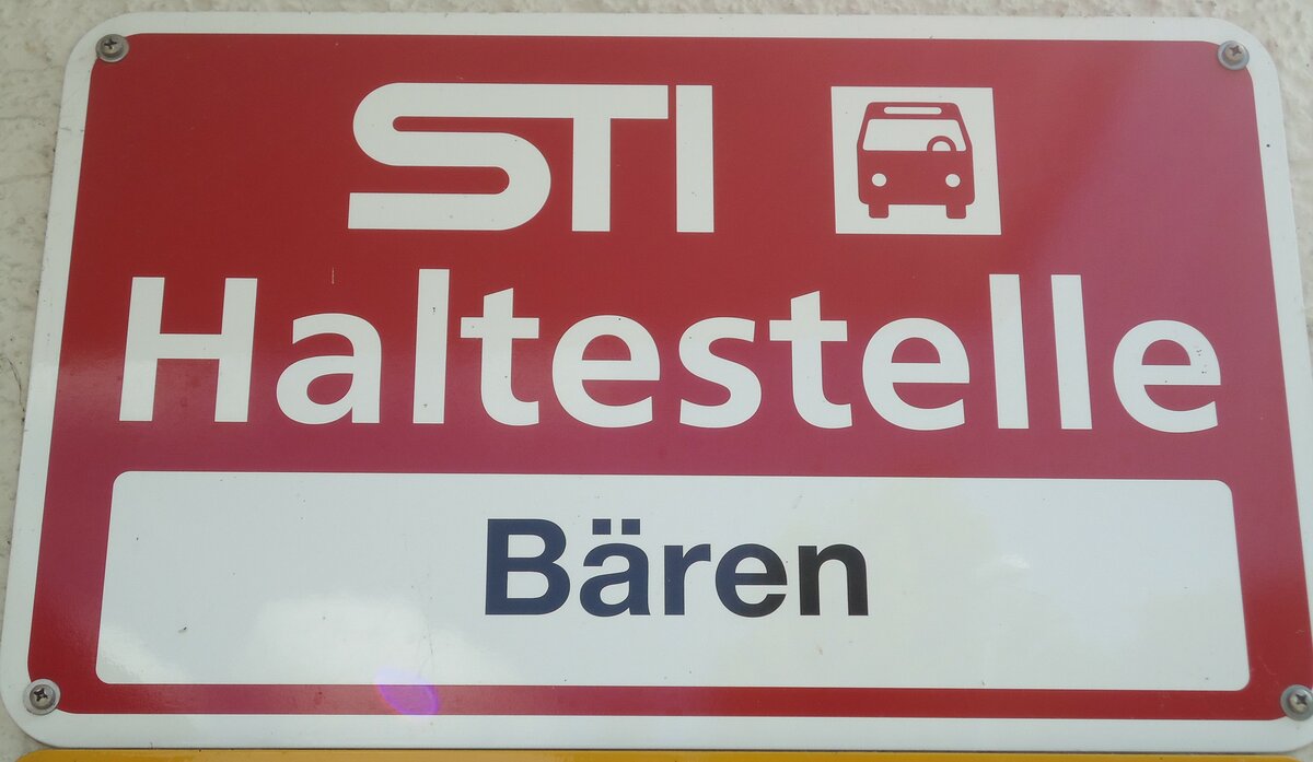 (133'870) - STI-Haltestellenschild - Schwarzenegg, Bren - am 28. Mai 2011