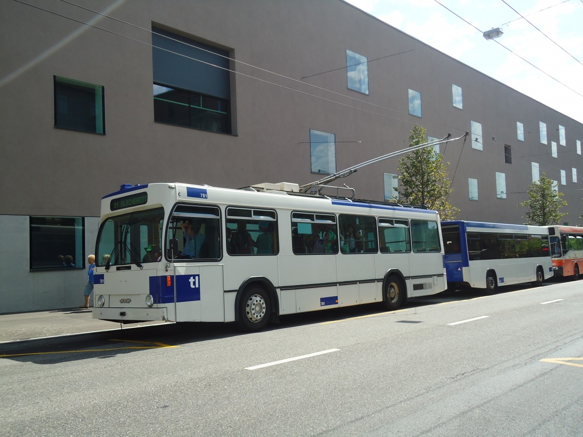 (135'043) - TL Lausanne - Nr. 781 - NAW/Lauber Trolleybus am 12. Juli 2011 in Lausanne, Beaulieu