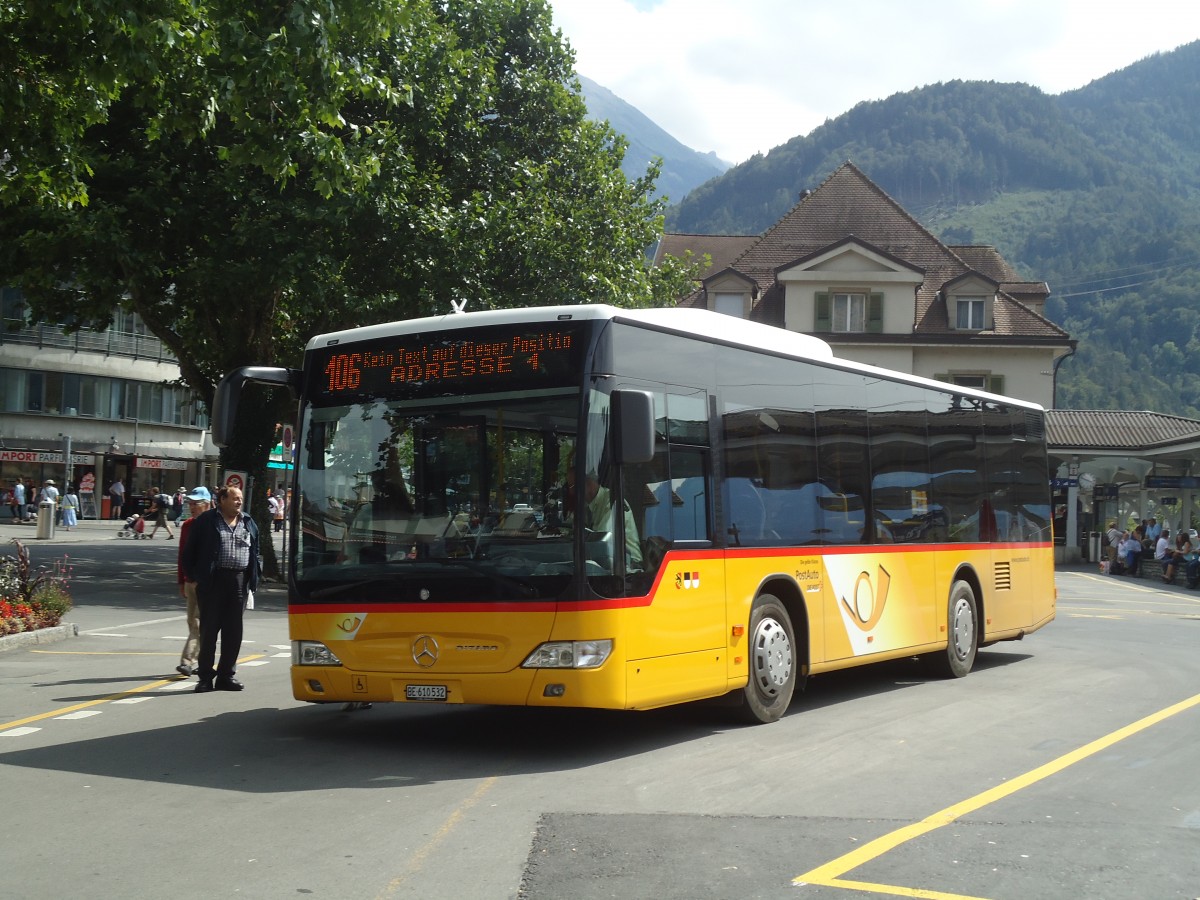 (135'168) - PostAuto Bern - BE 610'532 - Mercedes am 15. Juli 2011 beim Bahnhof Interlaken West