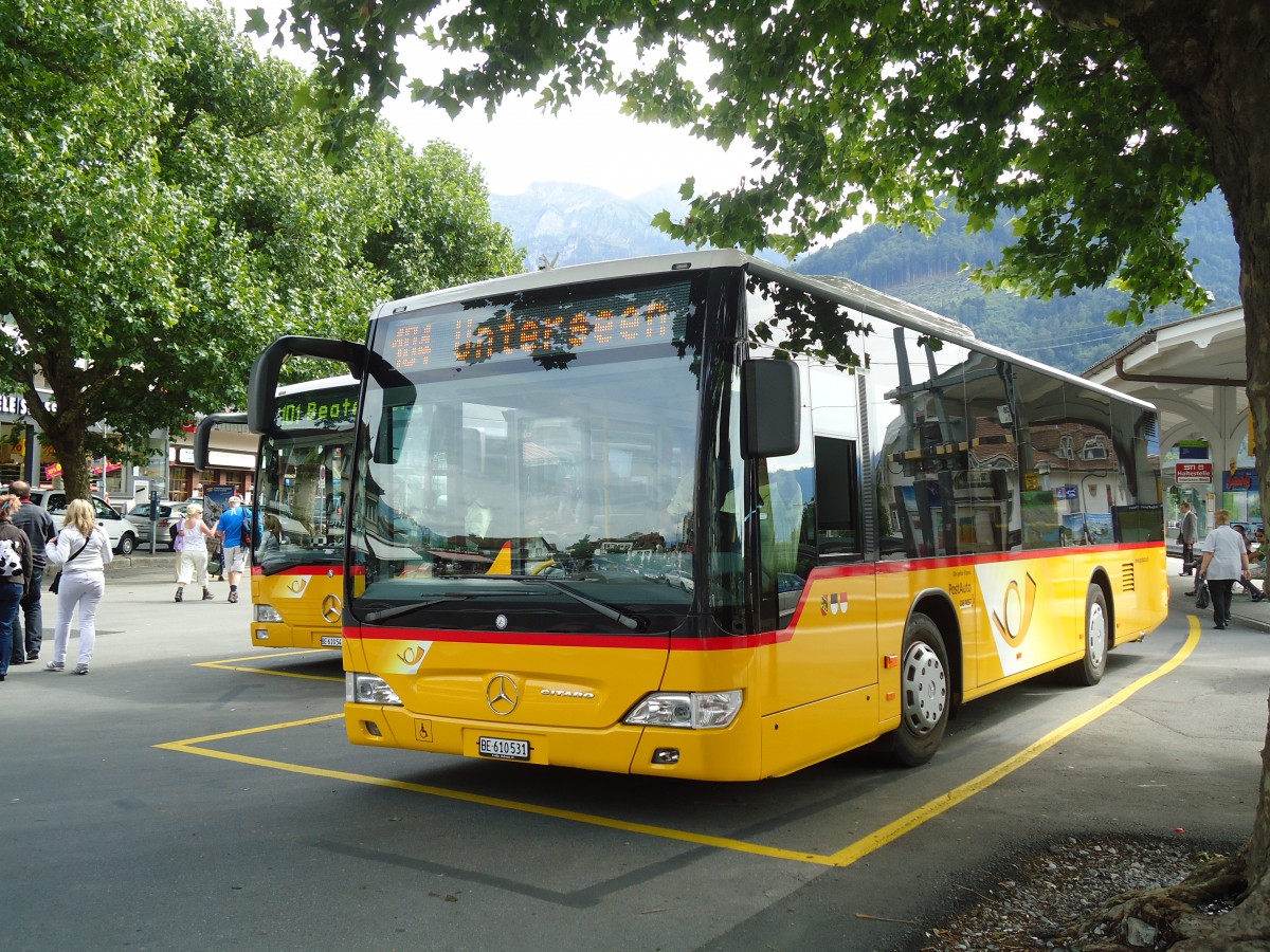 (135'175) - PostAuto Bern - BE 610'531 - Mercedes am 15. Juli 2011 beim Bahnhof Interlaken West
