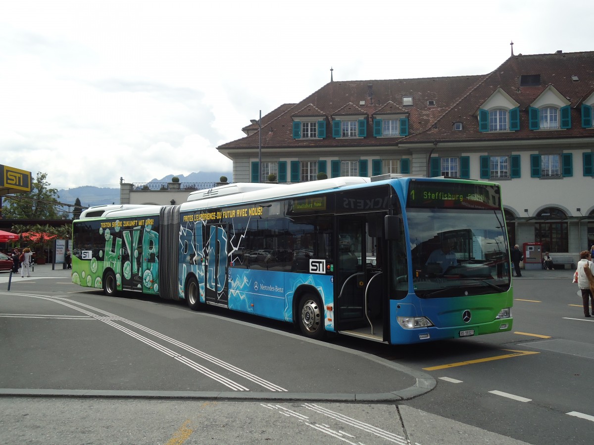 (135'325) - STI Thun (Testbus) - BS 59'327 - Mercedes am 26. Juli 2011 beim Bahnhof Thun