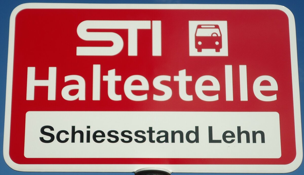 (135'479) - STI-Haltestellenschild - Unterseen, Schiessstand Lehn - am 14. August 2011