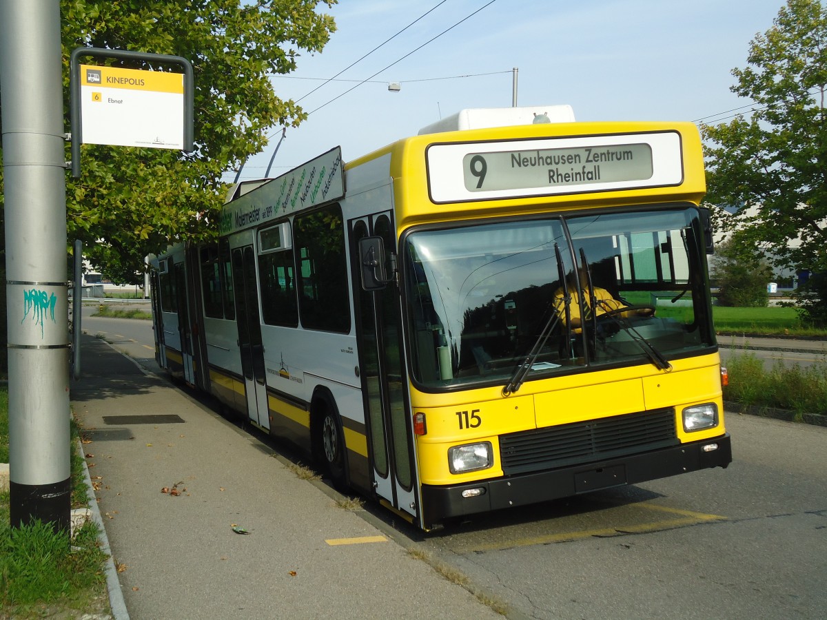 (136'226) - VBSH Schaffhausen - Nr. 115 - NAW/Hess Gelenktrolleybus am 25. September 2011 in Schaffhausen, Kinepolis