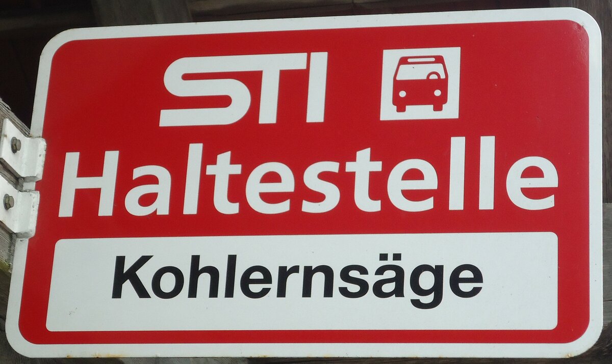 (136'753) - STI-Haltestellenschild - Heiligenschwendi, Kohlernsge - am 20. November 2011