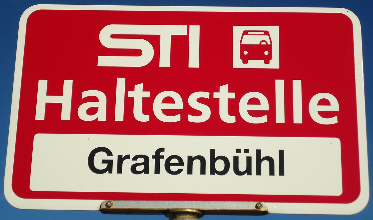 (136'787) - STI-Haltestellenschild - Linden, Grafenbhl - am 21. November 2011