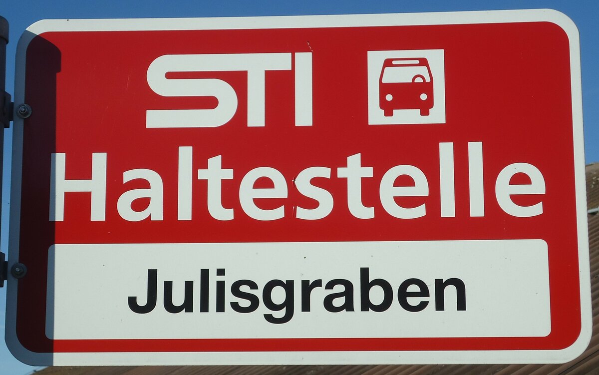 (136'789) - STI-Haltestellenschild - Aeschlen, Julisgraben - am 21. November 2011