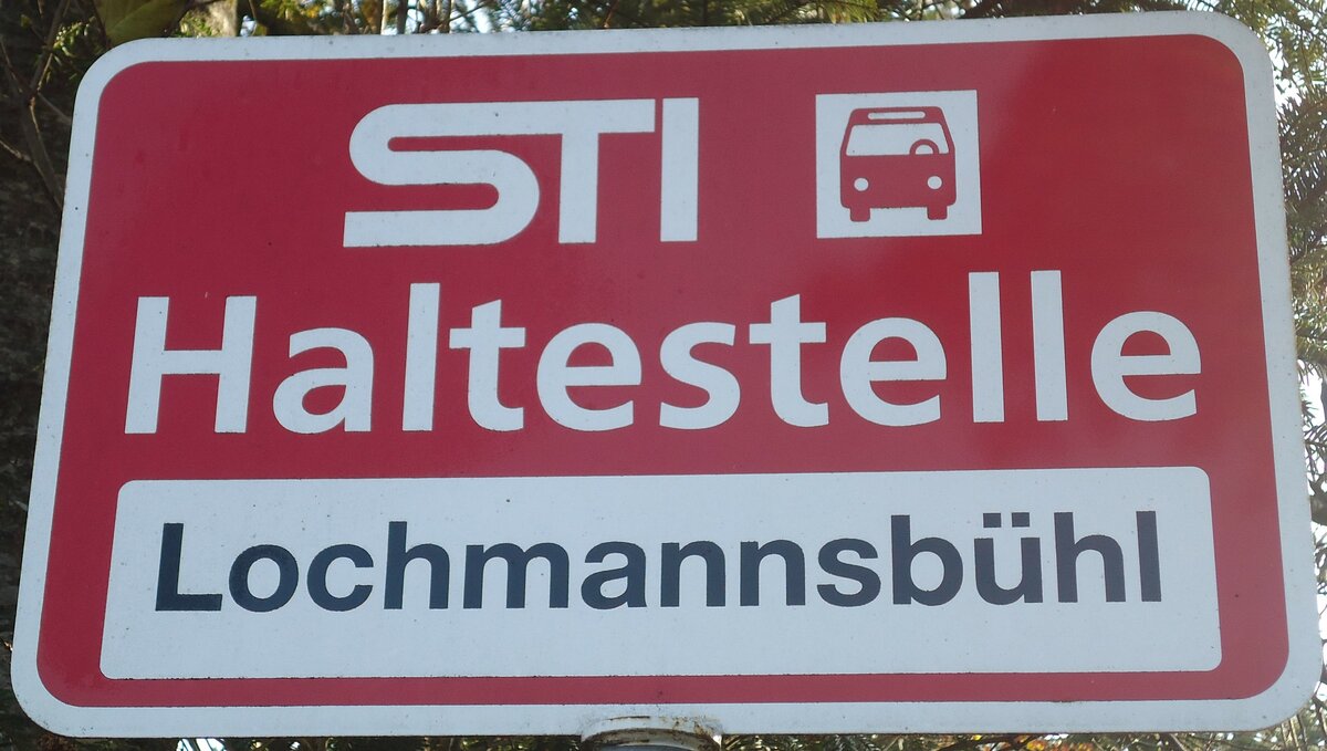 (136'816) - STI-Haltestellenschild - Blumenstein, Lochmannsbhl - am 22. November 2011