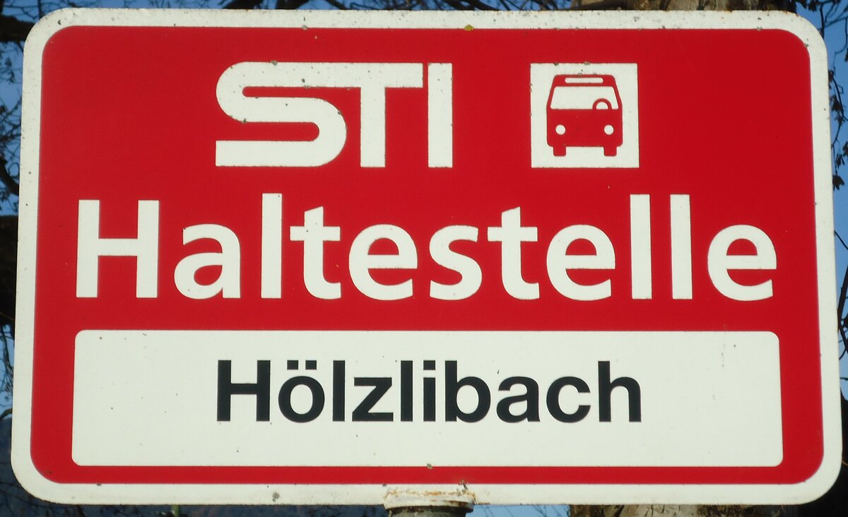 (136'832) - STI-Haltestellenschild - Phlern, Hlzlibach - am 22. November 2011