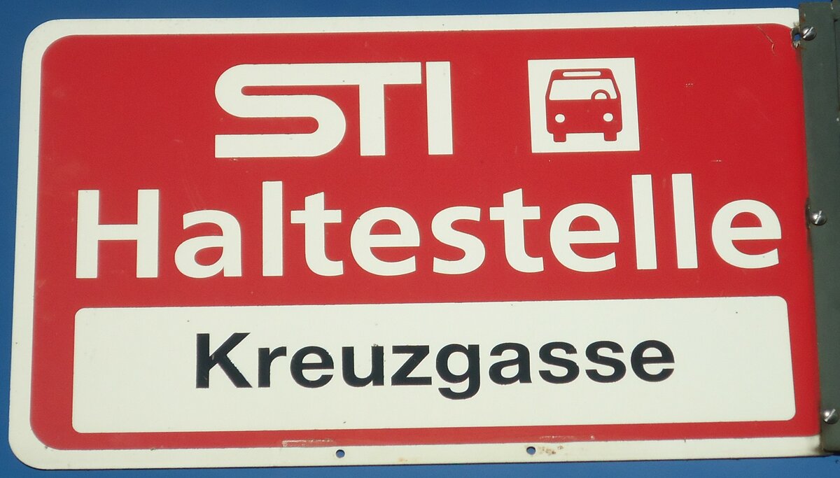 (136'837) - STI-Haltestellenschild - Phlern, Kreuzgasse - am 22. November 2011