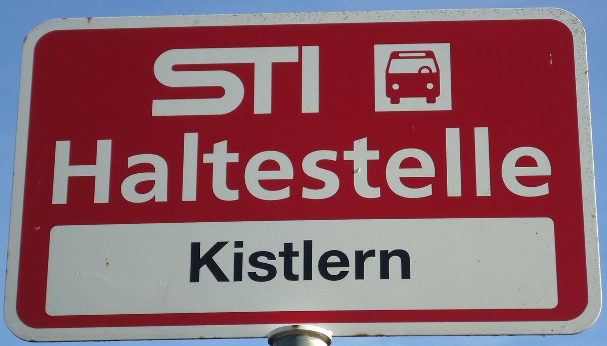 (136'846) - STI-Haltestellenschild - Hfen, Kistlern - am 22. November 2011