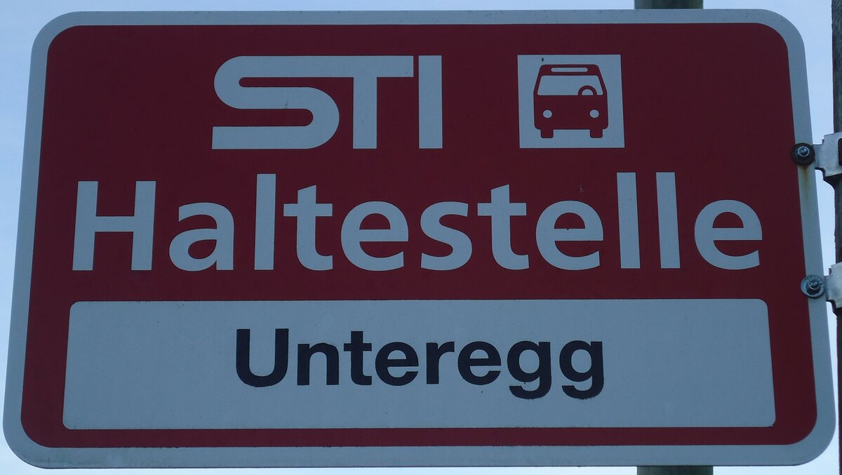 (136'849) - STI-Haltestellenschild - Hfen, Unteregg - am 22. November 2011