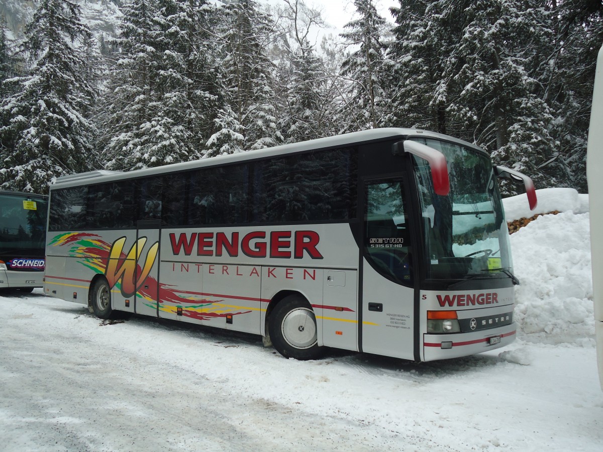 (137'486) - Wenger, Interlaken - Nr. 5/BE 246'787 - Setra am 7. Januar 2012 in Adelboden, Unter dem Birg