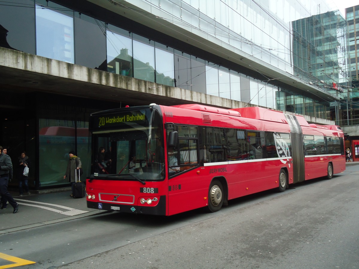 (137'571) - Bernmobil, Bern - Nr. 808/BE 612'808 - Volvo am 9. Januar 2012 beim Bahnhof Bern