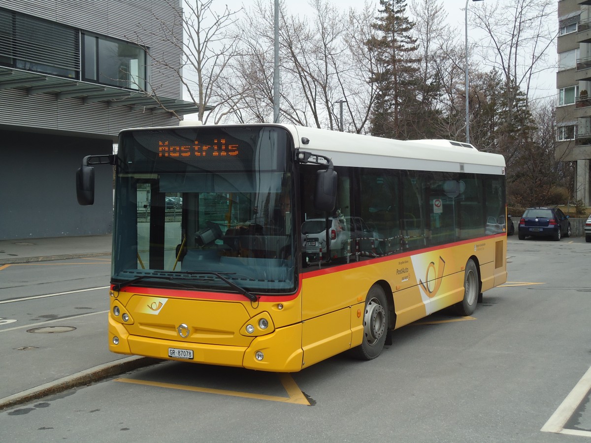 (137'932) - Ackermann, Says - GR 87'078 - Irisbus am 5. Mrz 2012 beim Bahnhof Landquart