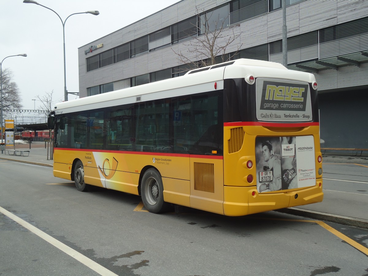 (137'933) - Ackermann, Says - GR 87'078 - Irisbus am 5. Mrz 2012 beim Bahnhof Landquart