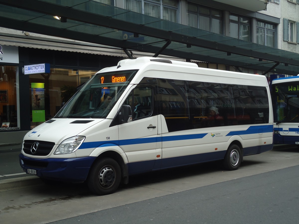 (137'960) - ZVB Zug - Nr. 138/ZG 88'138 - Mercedes am 6. Mrz 2012 beim Bahnhof Zug
