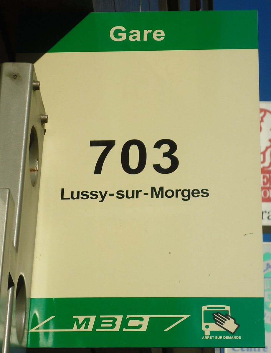 (138'151) - MBC-Haltestellenschild - Morges, Gare - am 9. Mrz 2012