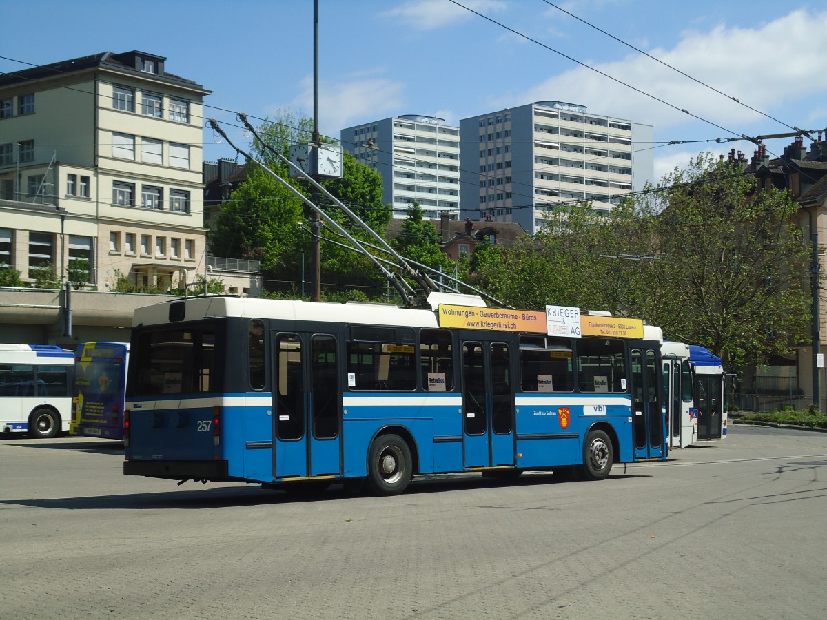 (138'782) - VBL Luzern (Rtrobus) - Nr. 257 - NAW/R&J-Hess Trolleybus am 13. Mai 2012 in Lausanne, Dpt Borde