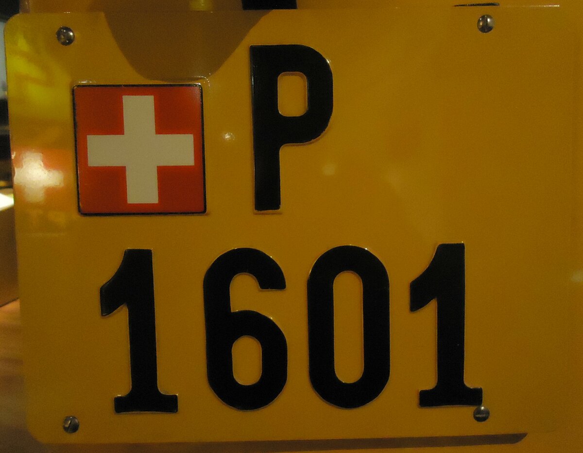 (139'308) - Nummernschild - P 1601 - am 3. Juni 2012 in Bern, Museum fr Kommunikation