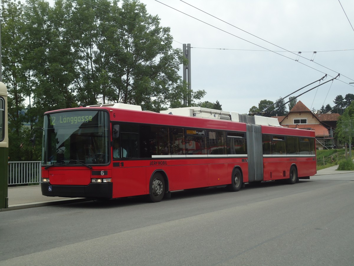 (140'133) - Bernmobil, Bern - Nr. 6 - NAW/Hess Gelenktrolleybus am 24. Juni 2012 in Bern, Zentrum Paul Klee