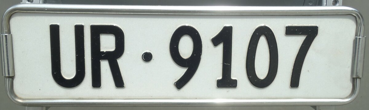 (140'274) - Nummernschild - UR 9107 - am 1. Juli 2012 in Furka, Belvedere