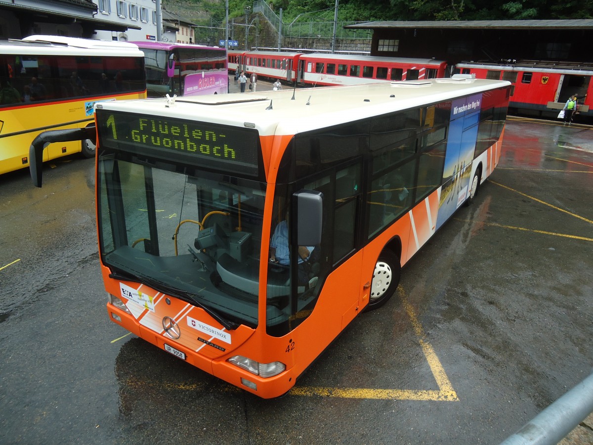 (140'395) - AAGU Altdorf - Nr. 42/UR 9058 - Mercedes am 1. Juli 2012 beim Bahnhof Gschenen