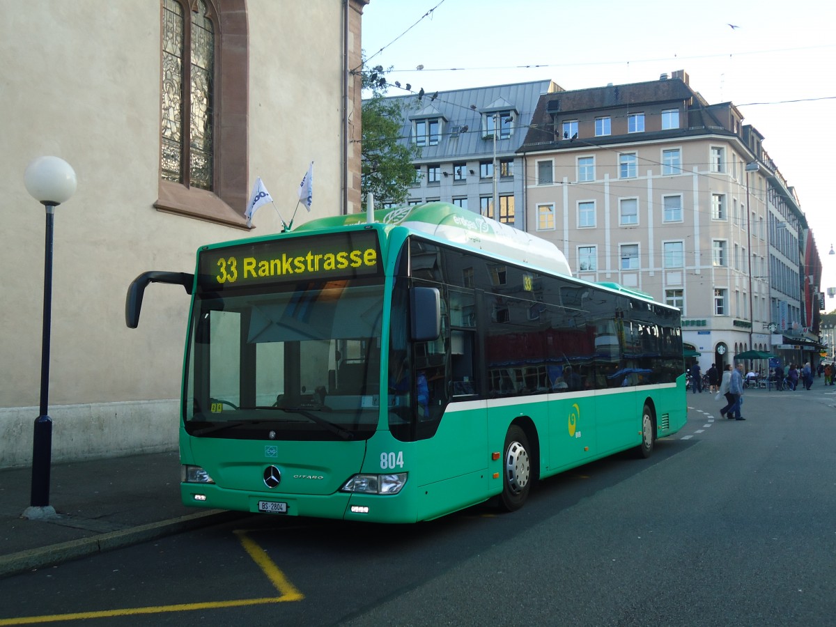 (140'519) - BVB Basel - Nr. 804/BS 2804 - Mercedes am 16. Juli 2012 in Basel, Claraplatz