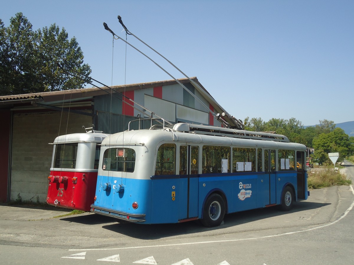 (141'322) - ACT Lugano (TVS) - Nr. 101 - FBW/R&J Trolleybus (ex Nr. 1) am 19. August 2012 in Yvonand, Halle TVS