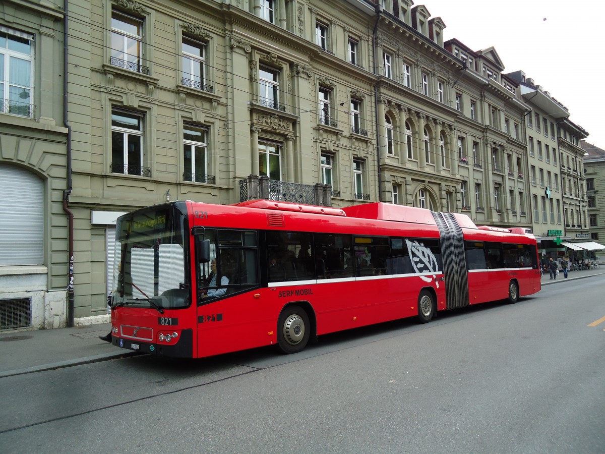 (141'923) - Bernmobil, Bern - Nr. 821/BE 612'821 - Volvo am 16. Oktober 2012 in Bern, Hirschengraben