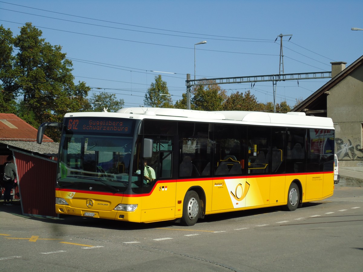 (142'066) - Engeloch, Riggisberg - Nr. 4/BE 520'404 - Mercedes am 21. Oktober 2012 beim Bahnhof Schwarzenburg