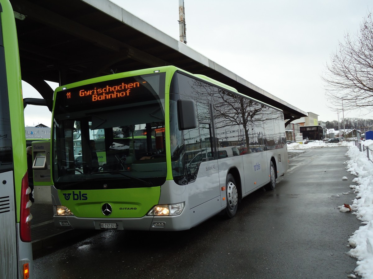 (142'475) - Busland, Burgdorf - Nr. 203/BE 737'203 - Mercedes am 10. Dezember 2012 beim Bahnhof Burgdorf