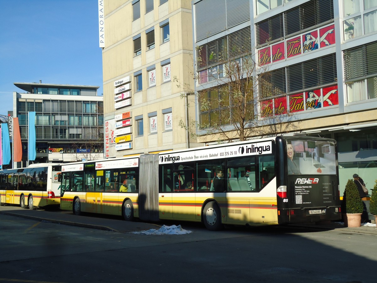 (142'506) - Busland, Burgdorf - Nr. 85/BE 543'385 - Mercedes am 12. Dezember 2012 beim Bahnhof Thun