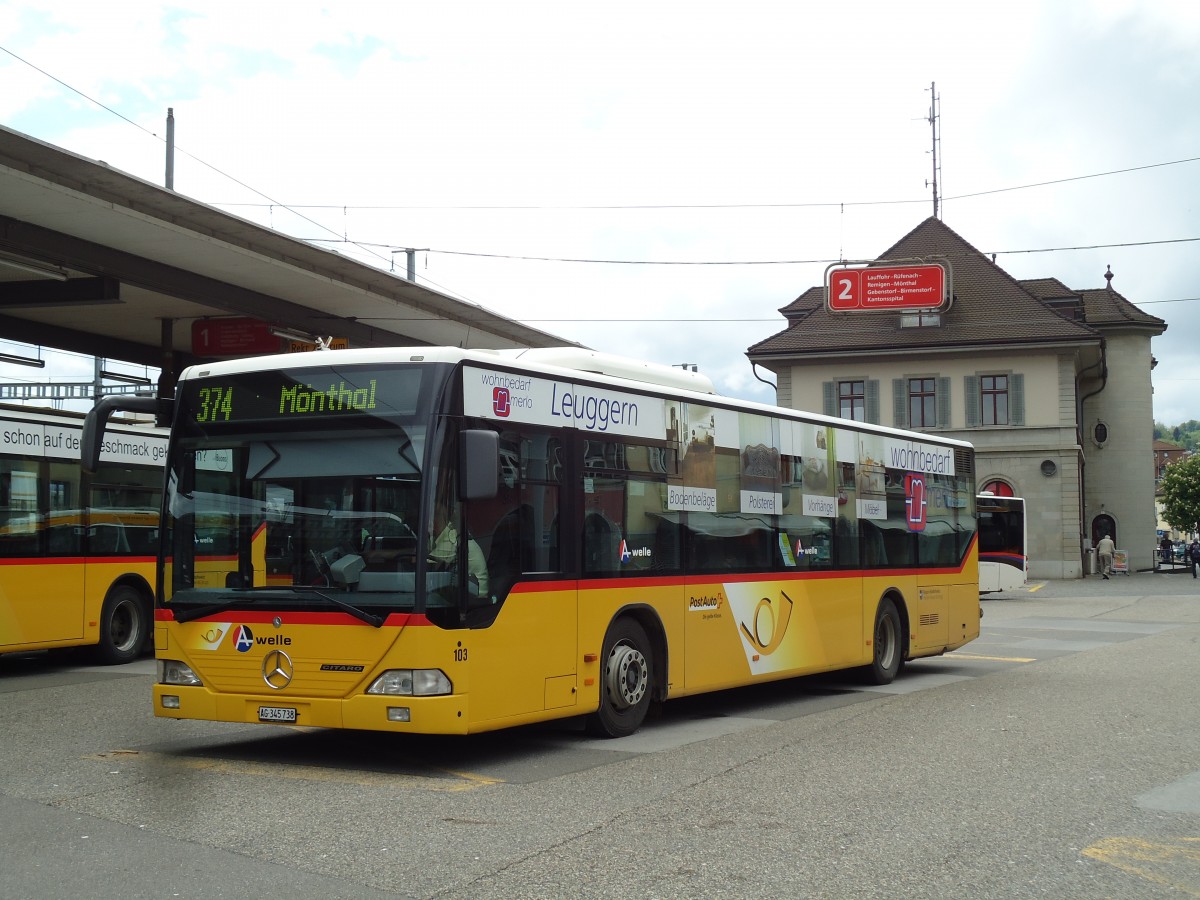 (143'979) - Voegtlin-Meyer, Brugg - Nr. 103/AG 345'738 - Mercedes am 9. Mai 2013 beim Bahnhof Brugg