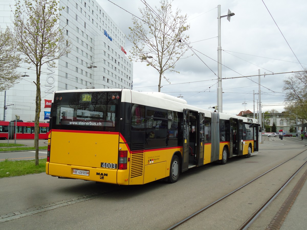 (144'053) - Bernmobil, Bern (Steiner, Ortschwaben Nr. 5) - Nr. 4003/BE 408'909 - MAN am 11. Mai 2013 in Bern, Guisanplatz