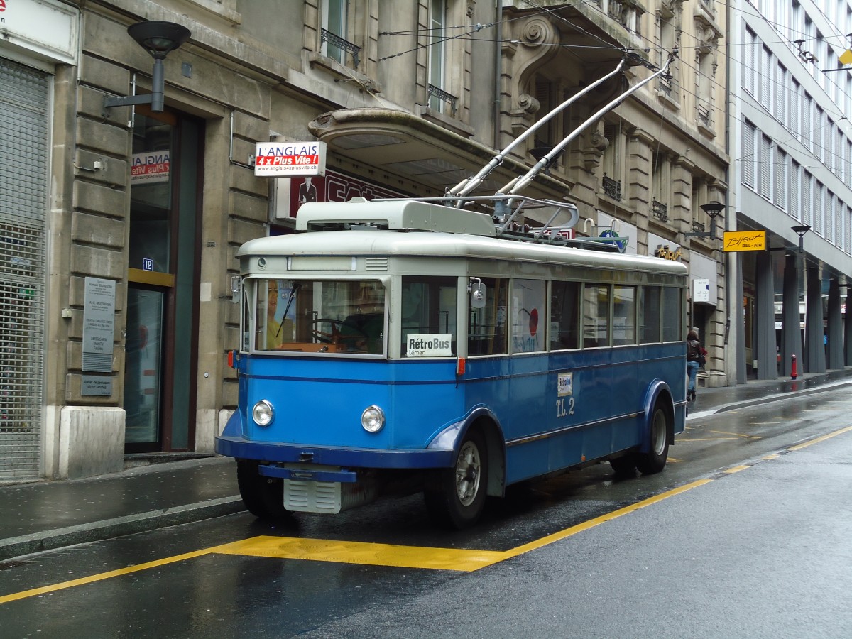 (144'579) - TL Lausanne (Rtrobus) - Nr. 2 - FBW/Eggli Trolleybus (ex Nr. 3) am 26. Mai 2013 in Lausanne, Bel-Air