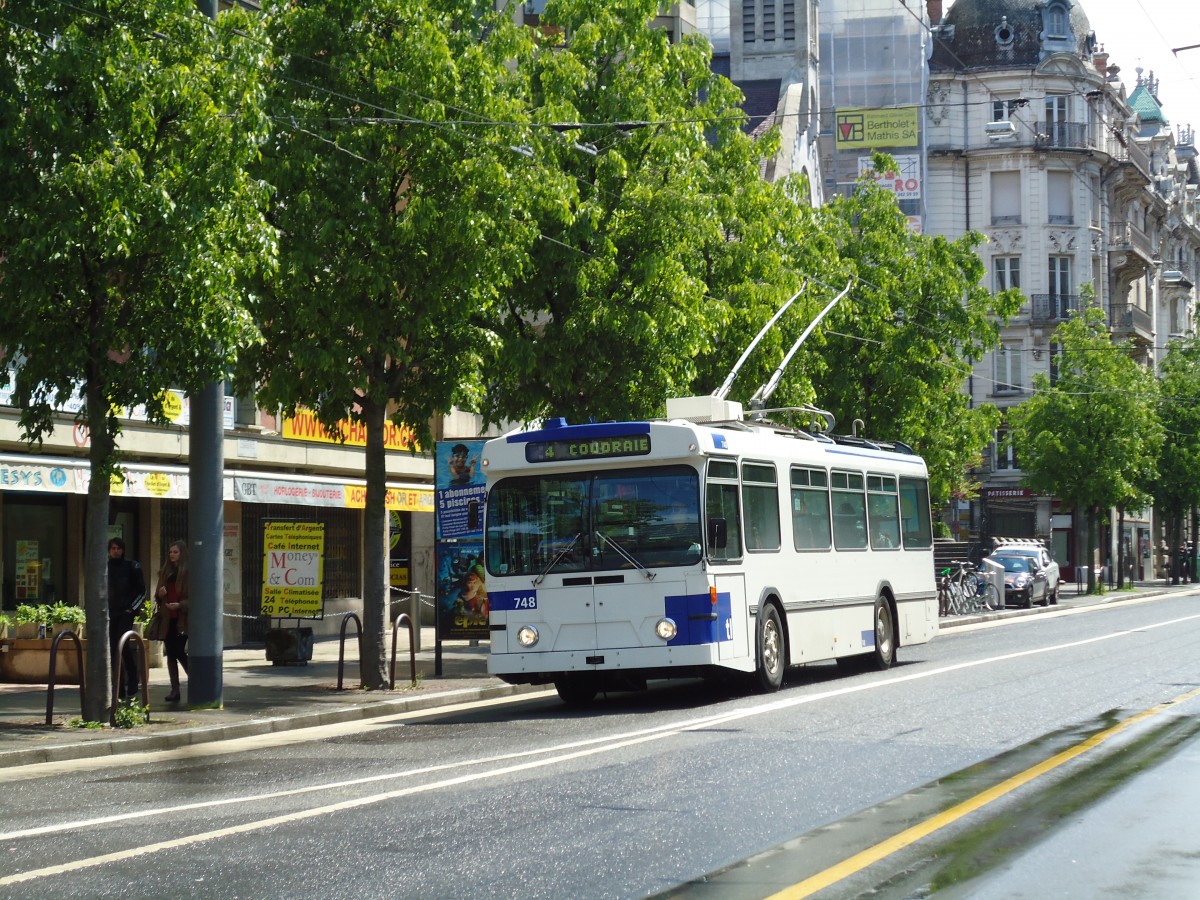 (144'596) - TL Lausanne - Nr. 748 - FBW/Hess Trolleybus am 26. Mai 2013 in Lausanne, Chauderon