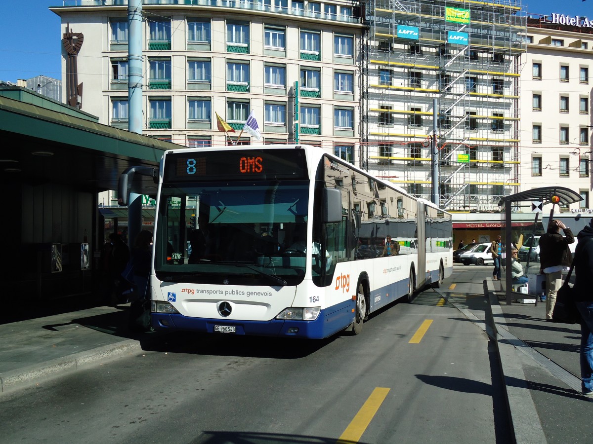 (144'751) - TPG Genve - Nr. 164/GE 960'548 - Mercedes am 27. Mai 2013 beim Bahnhof Genve