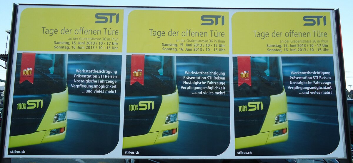(144'818) - Plakate fr STI Tage der offenen Tre am 5. Juni 2013 in Thun