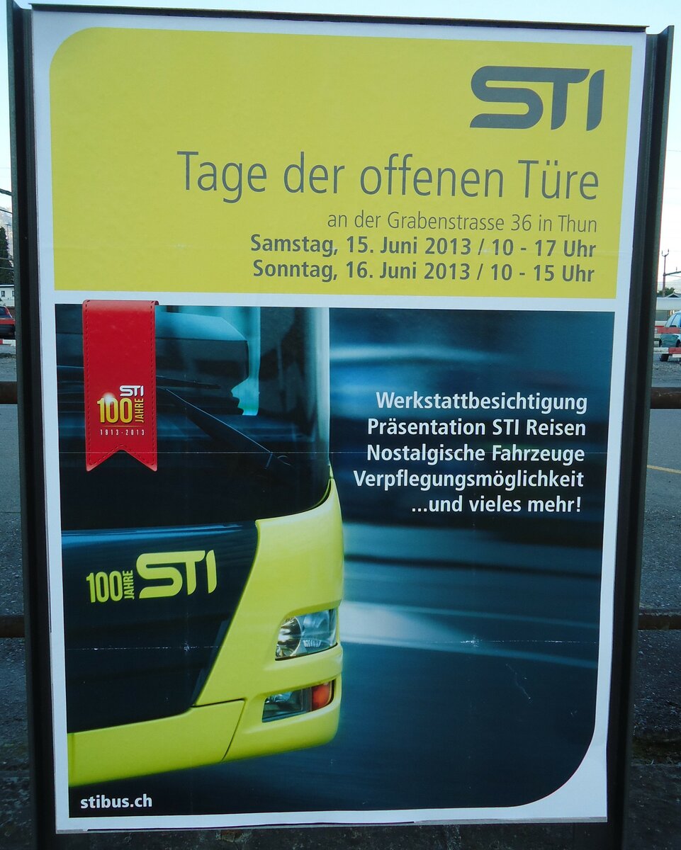 (144'831) - Plakat fr STI Tage der offenen Tre am 7. Juni 2013 in Thun