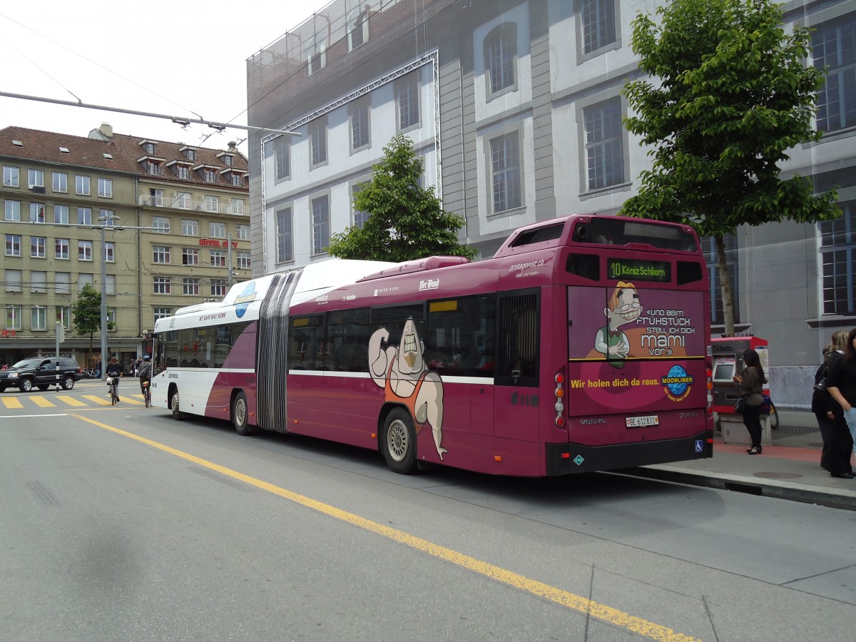 (144'883) - Bernmobil, Bern - Nr. 831/BE 612'831 - Volvo am 9. Juni 2013 beim Bahnhof Bern